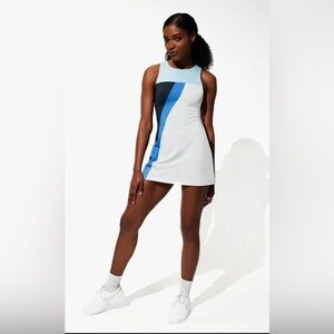EleVen By Venus Williams Courtside Tennis Workout Athletic Dress Blue and white